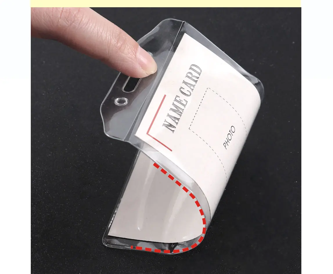 Foska Plastic Waterproof Type Clear Pvc Horizontal Name Tag Badge Id