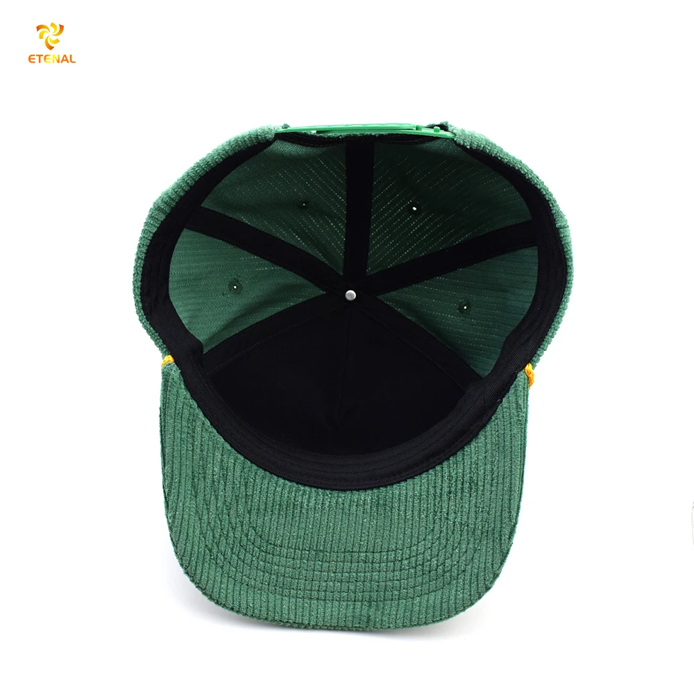 Custom Unstructured 5 Panel Snapback Cap Corduroy Rope Hand Embroidered Oxford Poplin Dot Argyle Fruit Patterns