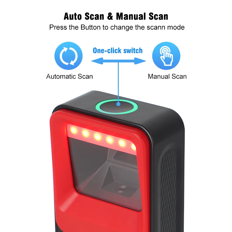Scanner Codes-Barres Portable 1D/2D/QR Sans Fil 2.4G + USB - CMOS Haute Précision, Supermarché, Entrepôt, Windows/Mac/Linux