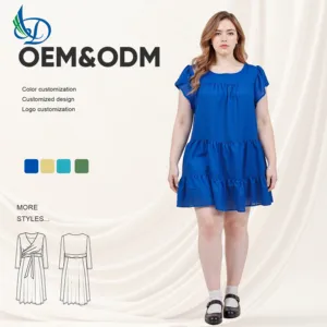 Summer Fashion Elegant Women's Dress, Elegant Knee Length, with Pleated Sleeves, Solid Color