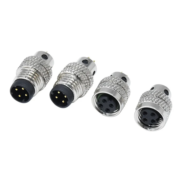 Industrial Electrical Power Waterproof Connector M8 4 Pin D Code Circular Moldable Male Female Plug Connector