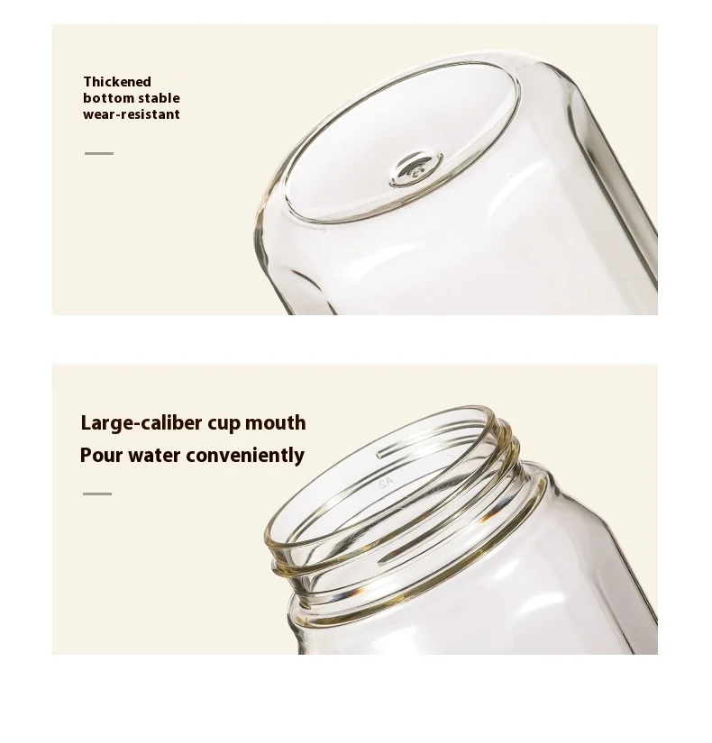 750ml Portable Clear Plastic Water Bottle with Filter for Outdoor Travel Gym Sports Cycling Camping