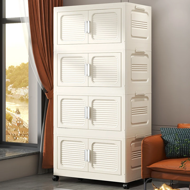 Storage Cabinet Collapsible Rolling Storage Cabinet Good Quality New Arrivals 4 Layer Multifunction Household Plastic Modern