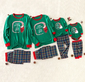 2021 new design christmas pajamas for kids sleepwear indoor, christmas matching family pjs baby snowman custom printing