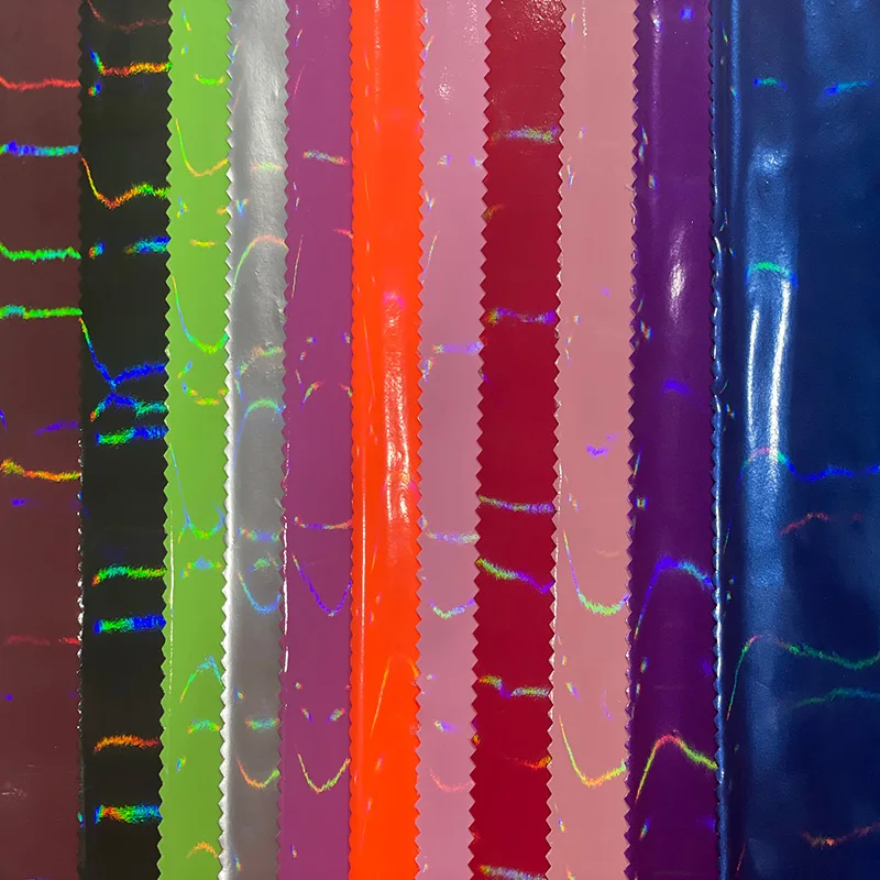 2024 Shiny Pu Fabric Leather Pattern Artificial Leather Factory Made 4 Way Stretch Leather