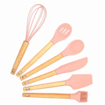 Multifunctional Kitchen Tools Kitchen Utensils Set Eco-Friendly Cooking Gadget with Wood Handle Silicone Spatula for kitchen