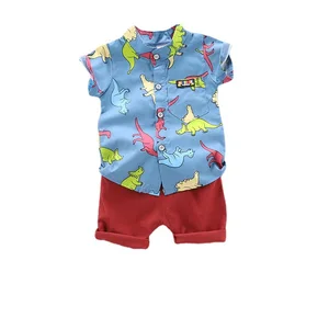 Wholesale Kids Clothing Set Dinosaur Printed Sweat Suit and Shorts for Toddlers Baby Tracksuit Outfit for Boys