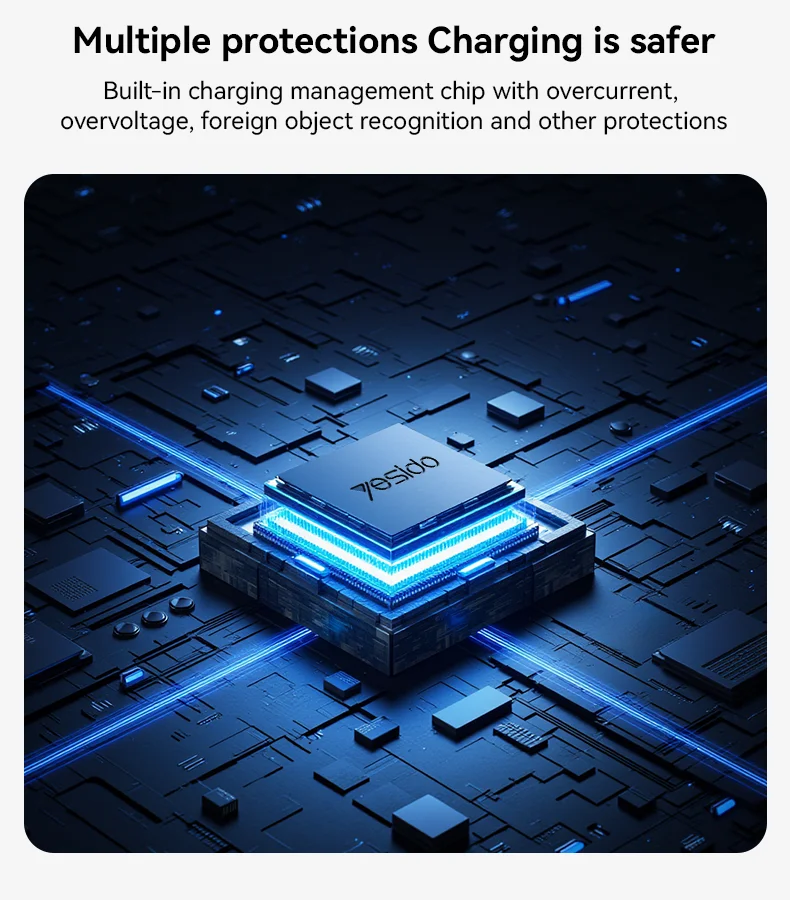 Yesido DS27 15W Wireless Fast Charging Multiple Protections Foldable Design 3-in-1 Desktop Wireless Charger