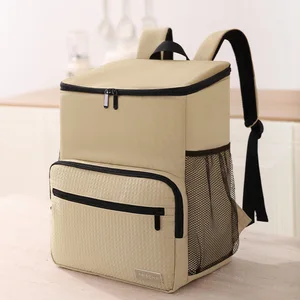 Portable Polyester Insulated Leak-Proof Picnic Backpack Insulated Lunch Bag Durable Canvas Cooler for Food Delivery Cooler Bags