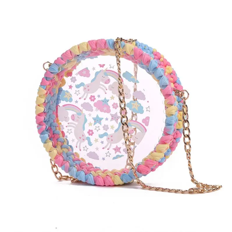 2020 wholesale fashion  Newest Korean-style mini round pvc chain sling crossbody bag women female fashion jelly bag