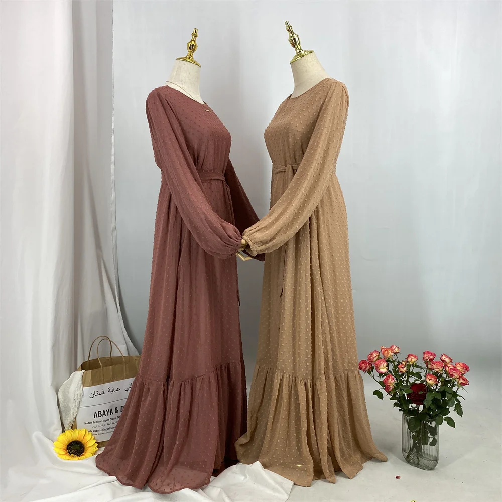 Wholesale Turkish Modern Ruffle Polka Dot Islamic Dress - Elegant Maxi Abaya for Women, Available in Multiple Sizes & Colors Wholesale Turkish Modern Ruffle Polka Dot Islamic Dress - Elegant Maxi Abaya for Women, Available in Multiple Sizes & Colors