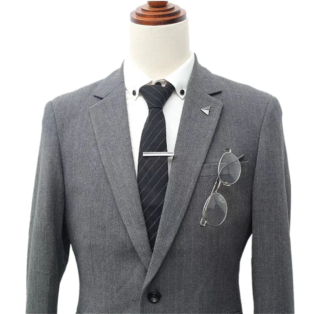 Disfraz de 3 piezas informal a rayas con dos botones para hombre de boda de poliéster cómodo