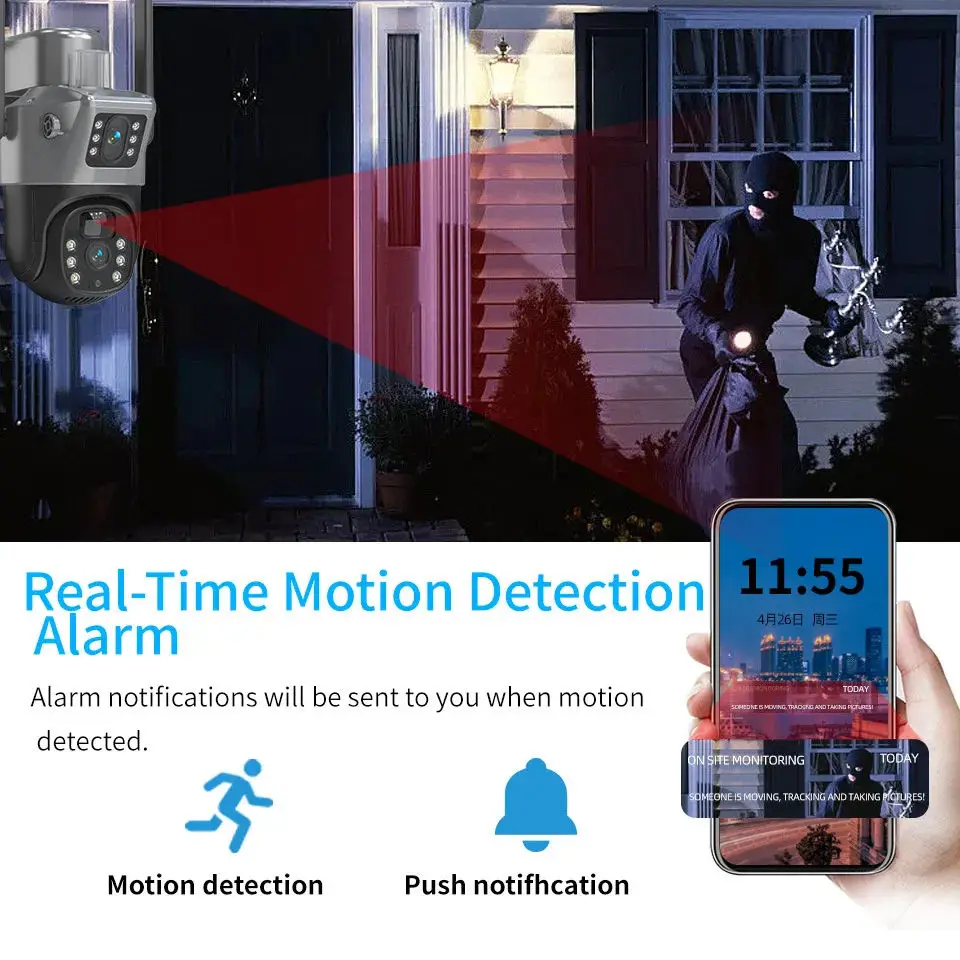 EseeCloud App 6MP Solar Panel Power IP Camera PIR WIFI 4G Security Camera Waterproof Outdoor GSM SIM Card Network Camera