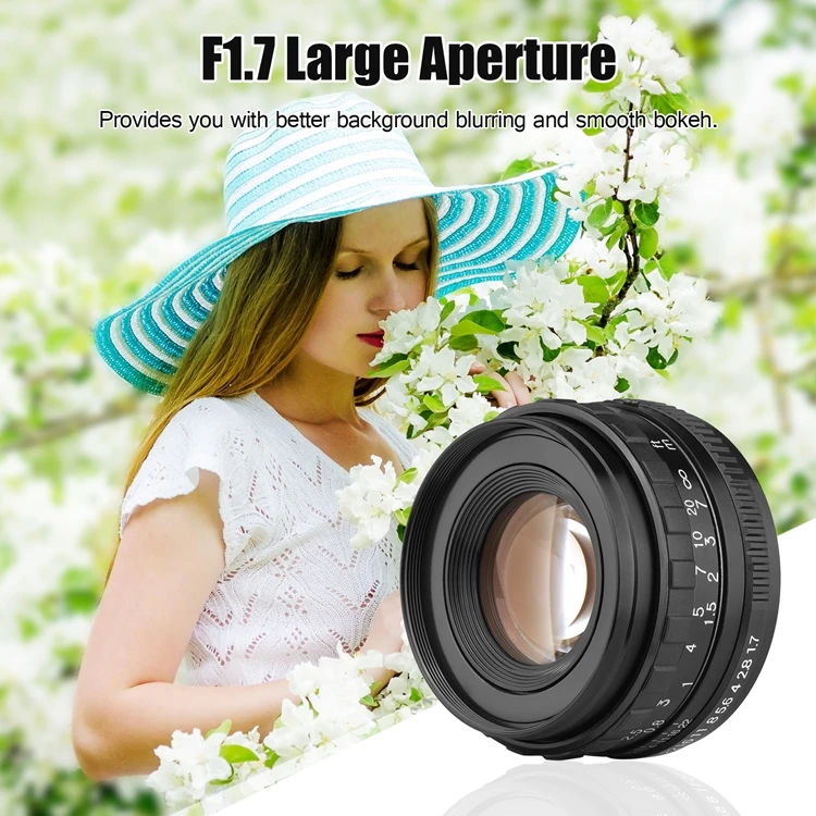 50mm F1.7 Large Aperture Camera Lens Manual Focus Prime Lens PK Mount Replacement for Pentax Full Frame Cameras