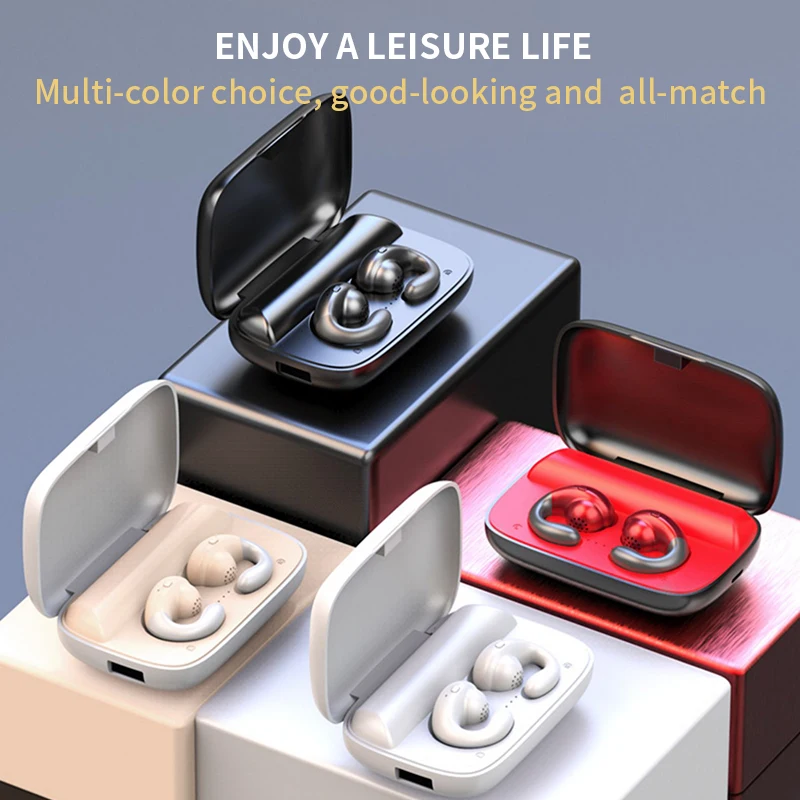 Skin Color Bone Conduction Wireless Earphones Ear Buds S19 Tws 5.0