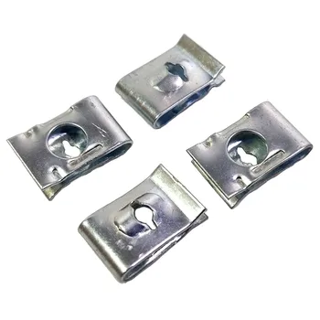Set De 20 Clips Metálicos Tipo U Y Tornillos M8 Para Fijación De Parachoques Y Paneles – Acero Resistente Al Calor