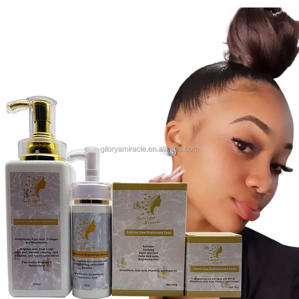 Extrem Strahlendes Set mit Vitamin C, AHA & Kaktus fr Alle Hauttypen   Gesichtscreme, Krperlotion & Serum