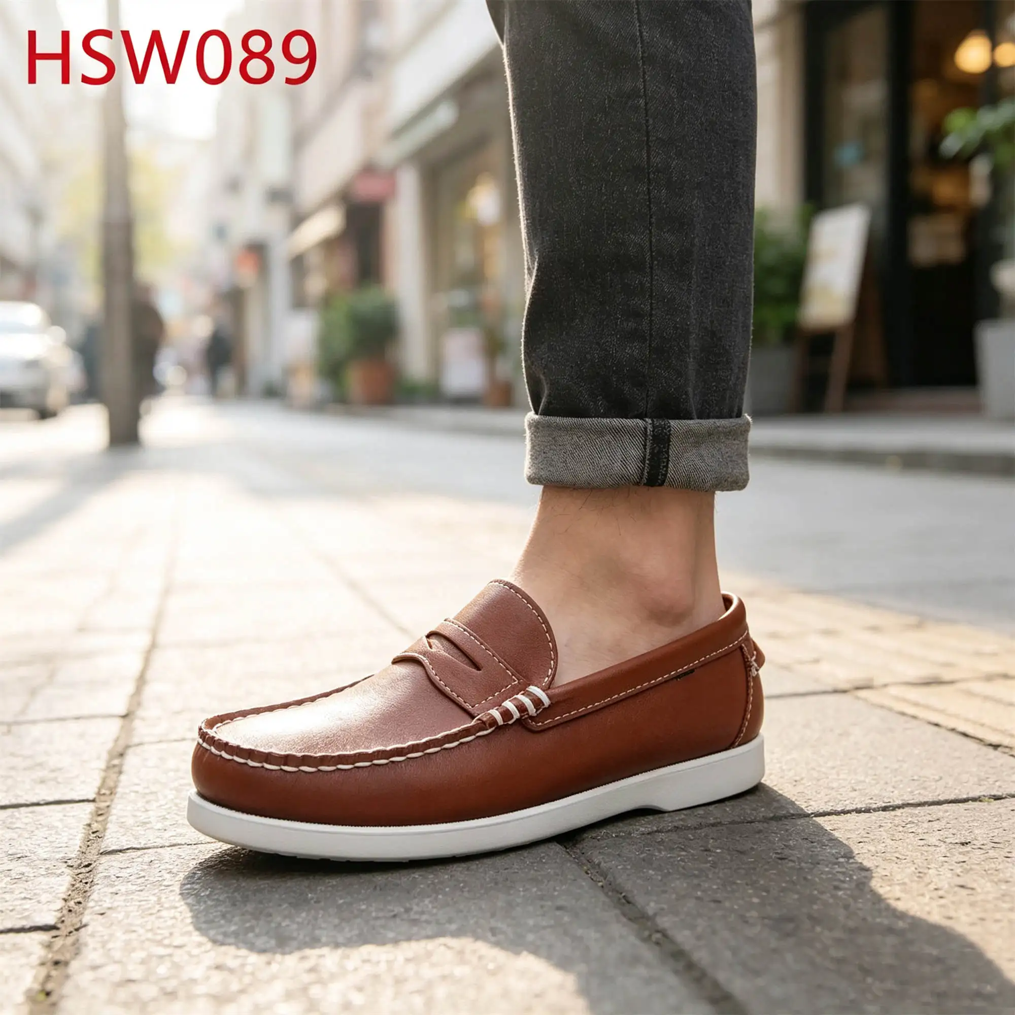 ZYF,Spain Popular Mask Style Easy Wear Hand Stitching Boat Shoes Everyday Walking Size 27-47 Brown Moccasins Shoes HSW089
