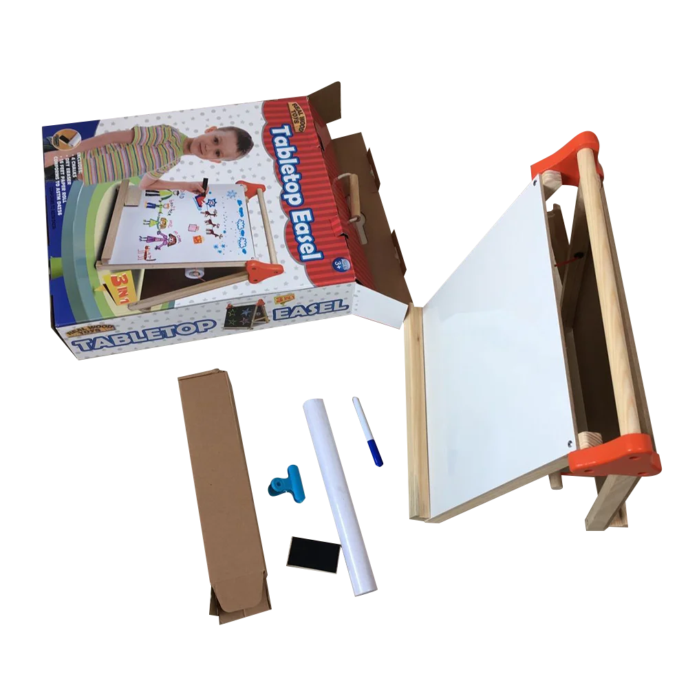 Fold Solid Wood Children Double Sided Adjustable Drawing Board Children