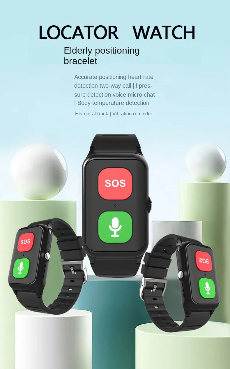 A70 Elderly Fitness Tracker Wristband GPS WIFI Heart Rate Electrocardiogram Body Temperature Monitor A70 Smart Watch