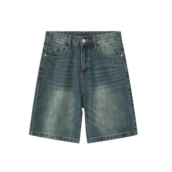 Vintage Wash Denim Men's Jeans Casual  denim shorts Design OEM/ODM Men's Baggy shorts Vintage Wash denim shorts