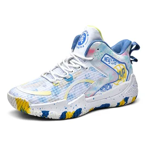 Wholesale Men's Running Shoes Casual Sports Sneakers High Basketball Sneakers Comfortable Breathable Walking