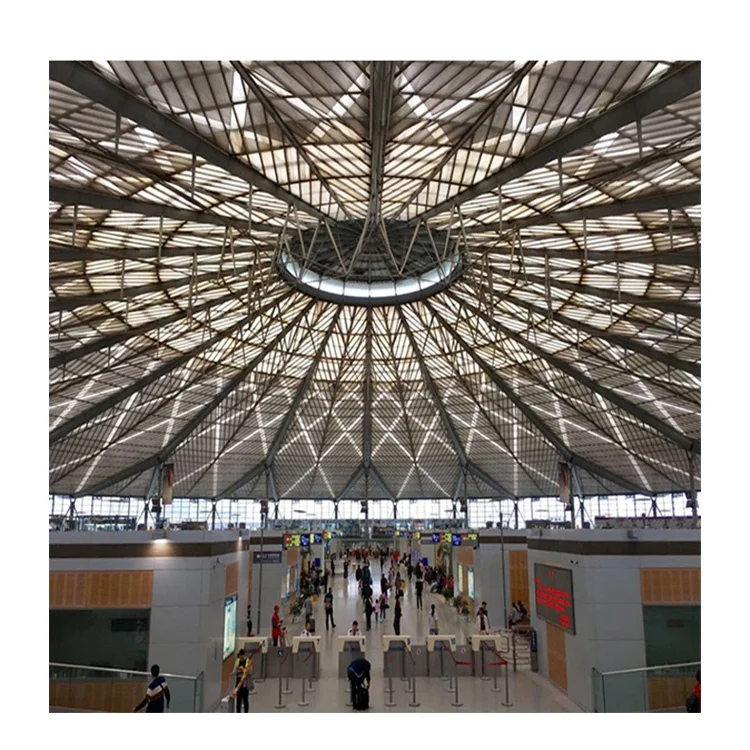 Prefabricated Steel Pipe Truss Structure Airport Waiting Room/hall/Terminal Roofing Building