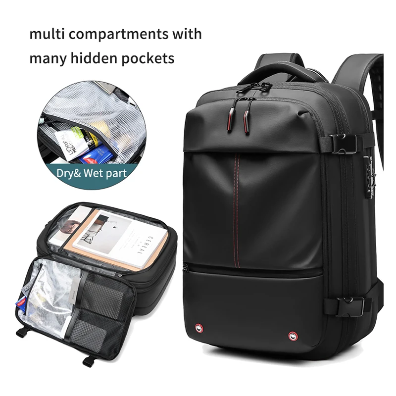 New Trend Anti-Theft Waterproof Outdoor Travel Bagpack Expandable Wet Dry Separation Vacuum Compressor