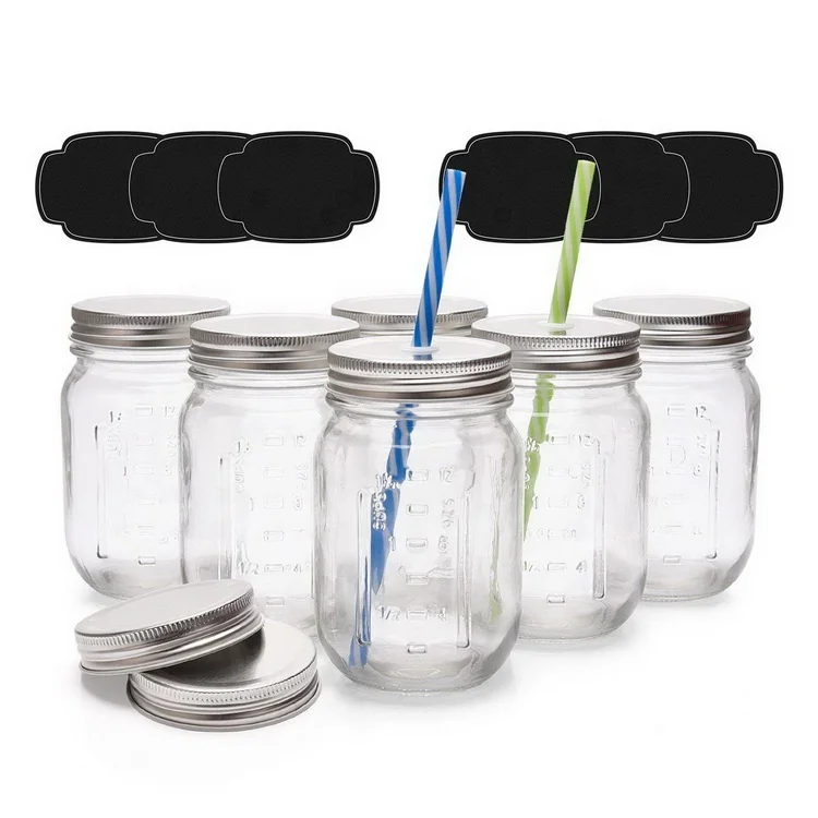 Wholesale Empty Clear Glass Material 6oz Mason Jar with Metal Lid
