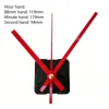 SIlent clock mvt with 120mm stright red hands