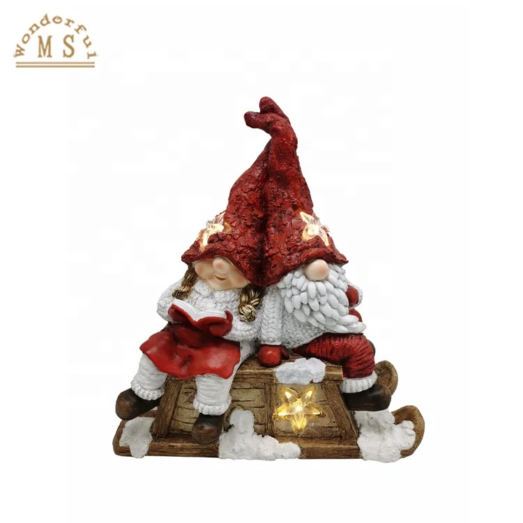 Led Resin Christmas Sculpture Item for Home and Garden Decoration