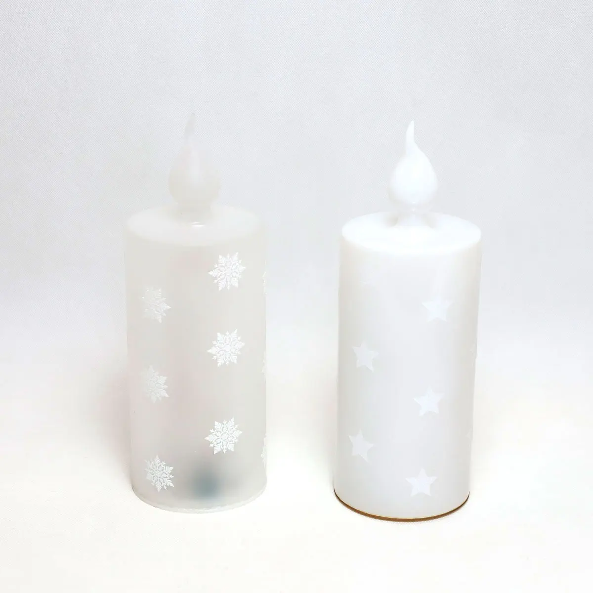 Simplicity White Snow Prints Electrical Wireless Candlestick Winter Christmas Safety Home Indoor Ornament Wedding Party manufacture