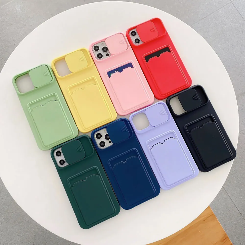 Tpu Phone Case For Iphone 15 14 13 12 11 Xr Xs Max Pro Plus Card Holder Wallet Mobile Slide Camera Protection Sjk457 Laudtec supplier