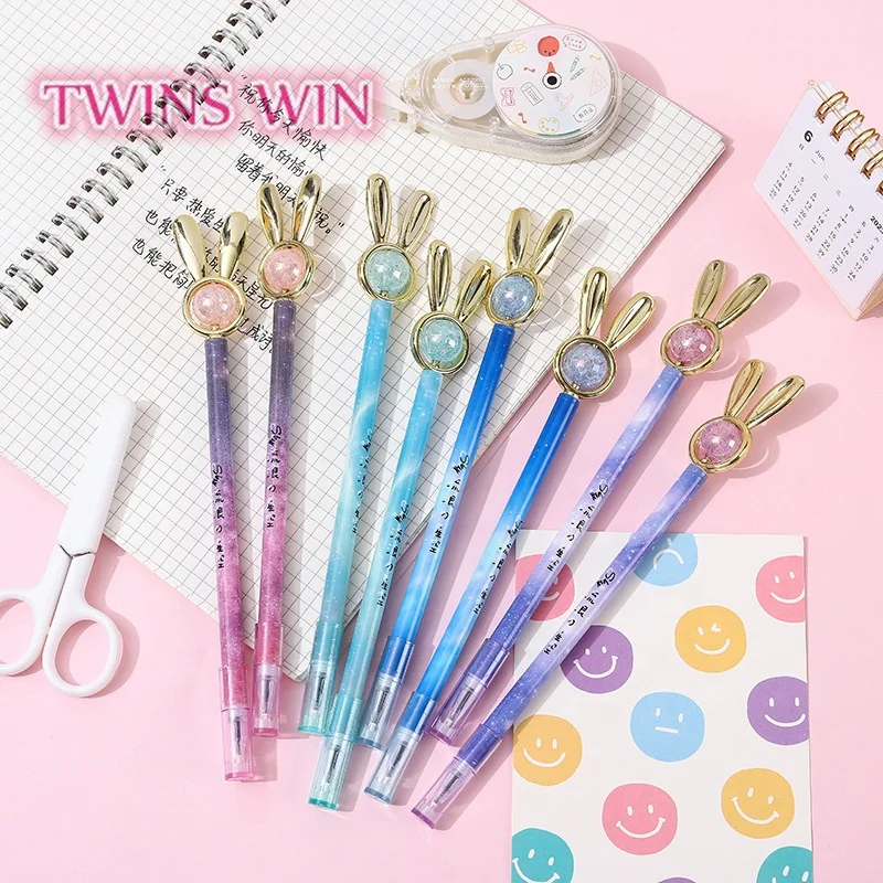Korean Style Girl Heart Cute Rabbit Sequined Quicksand Gel Pen