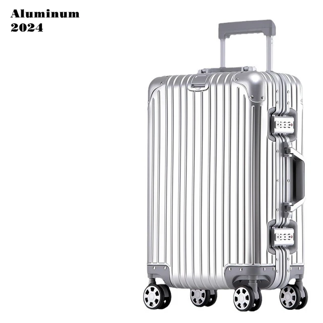 Aluminum Zipperless Carry-On Suitcase with TSA Lock & Spinner Wheels
