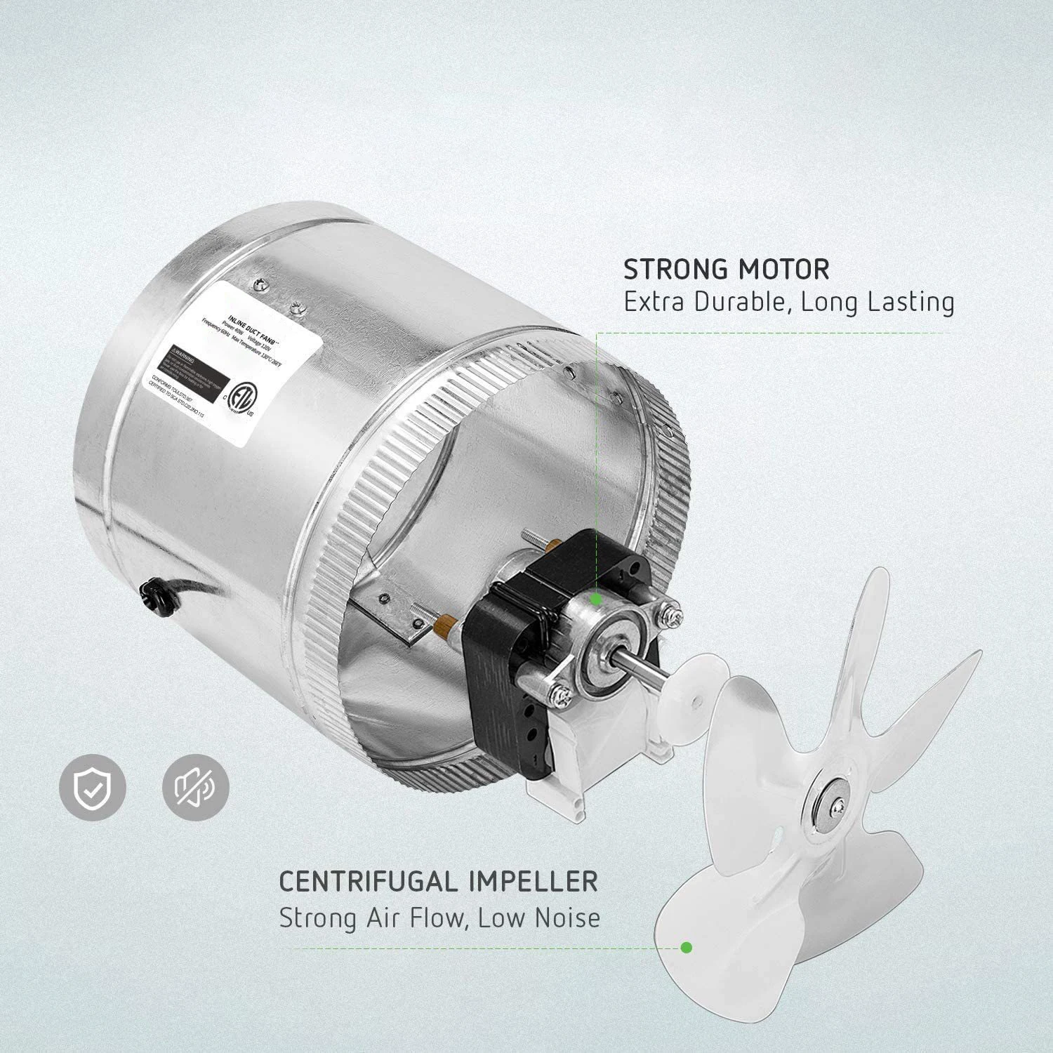 Booster Fan, 110-240V, ETL, 240, CFM - detail 6