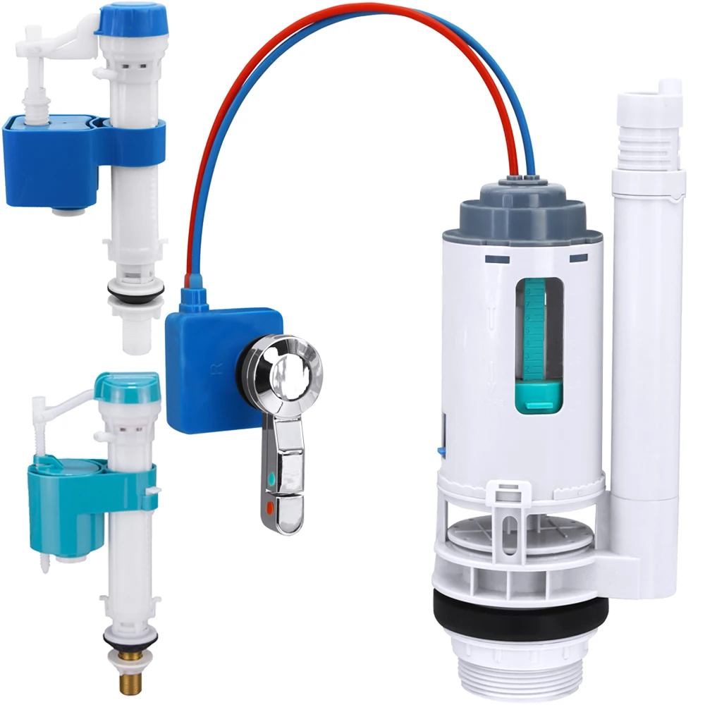 Dual Flush Valve Replacement Kit For Toilets | Water-Saving Push Button Converter | No Tools Easy Drop-in Installation