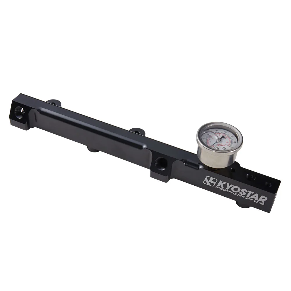 Kyostar Engine Parts Aluminum Fuel Rail Kit With Gauge For Honda Prelude 92-01 H22 H23 Accord 90-93