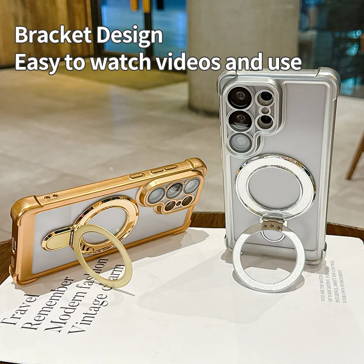 Clear Magnetic Kickstand Case for Galaxy S25/S24/S26