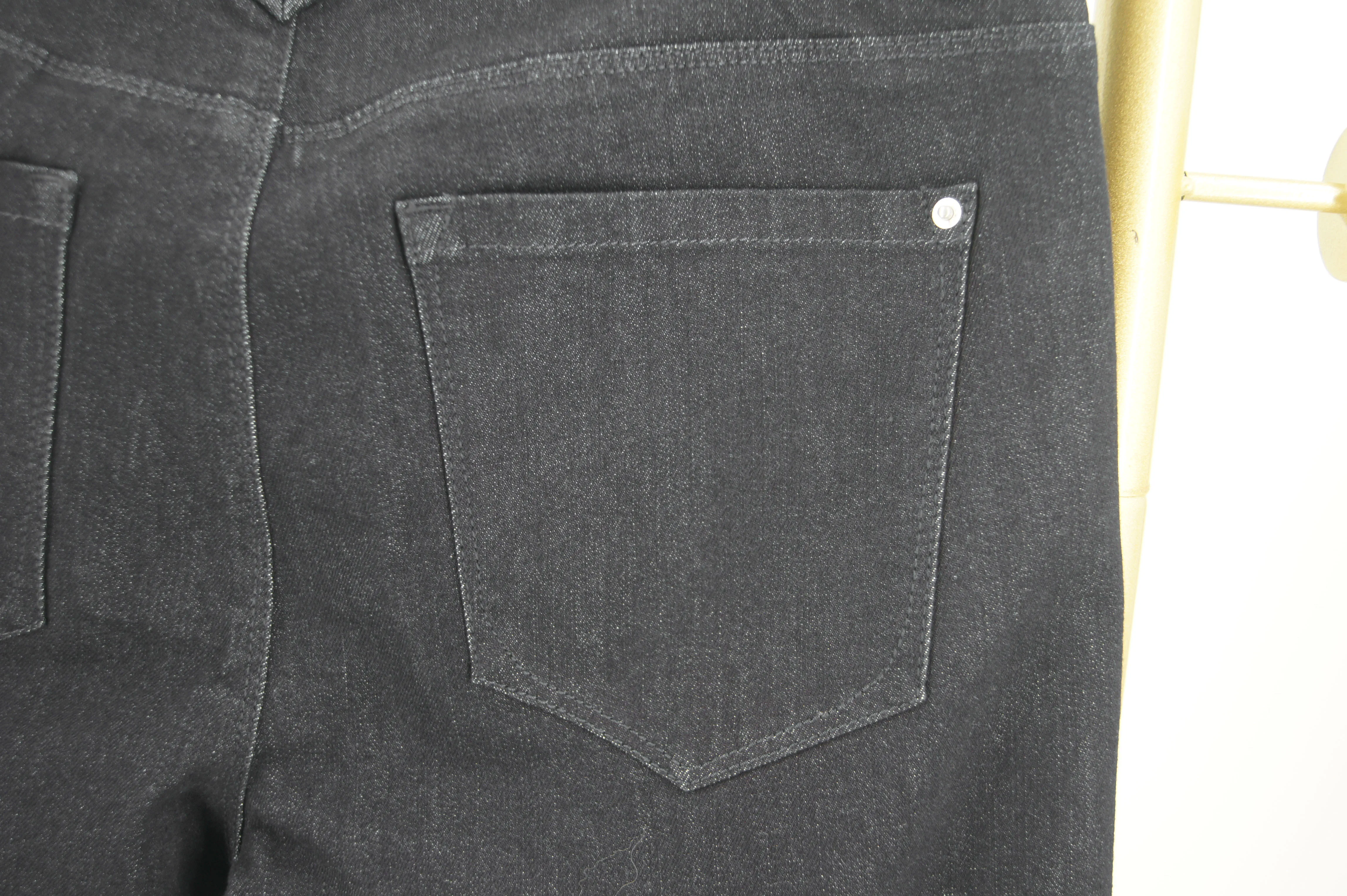 High-waisted Rhinestone Jeans, Women's Black Slightly Flared Trousers, Long Trousers with Fringed Stretch Flared Pants