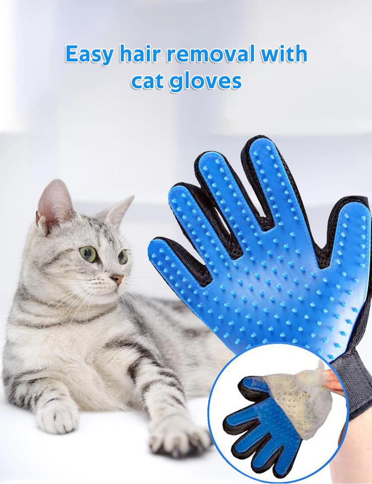 Pet Grooming Glove Gentle Deshedding Brush Glove Accessories Pet