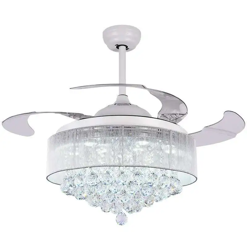 product modern luxury crystal ceiling fan light with switchable led ceiling fan light-0