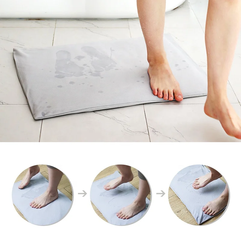 Fast Water Absorbent Fabric Soft Diatomite Drying Bath Mat Diatomaceous Earth Bath Mat