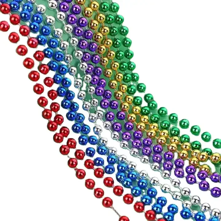 Factory Wholesale Mardi Gras Beads Party Necklace Saint Patrick's Day