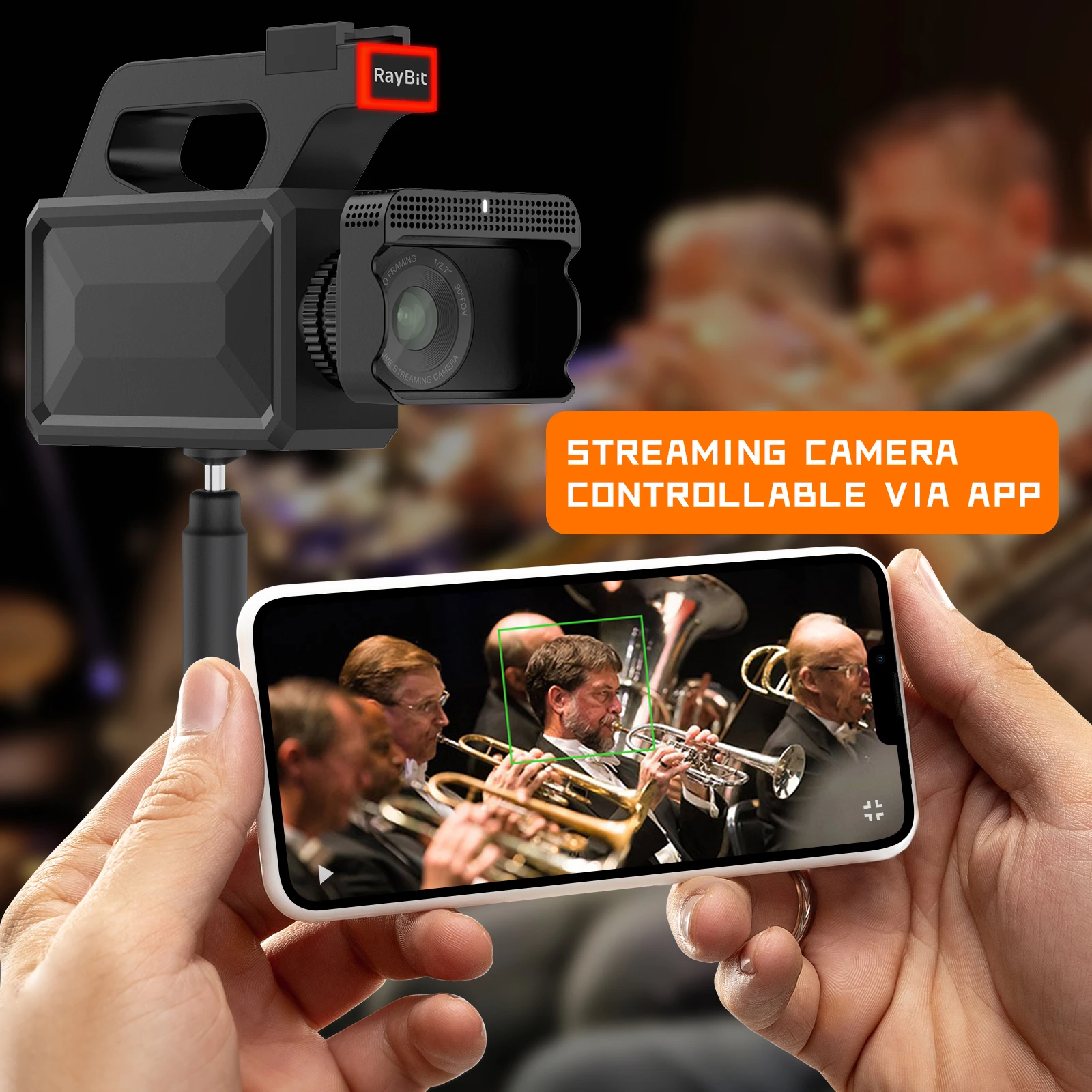 Wireless NDI Live Streaming Camera with Built-in Microphones