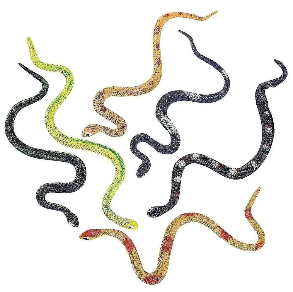 Rain Forest Snakes Realistic Rubber Snakes Assorted Colorful Plastic Snakes for Boy and Girls