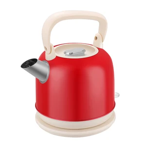 Best-selling New Design, High-quality, Cute Stainless Steel Cordless Electric Kettle in Red, Yellow and Green for Home Use