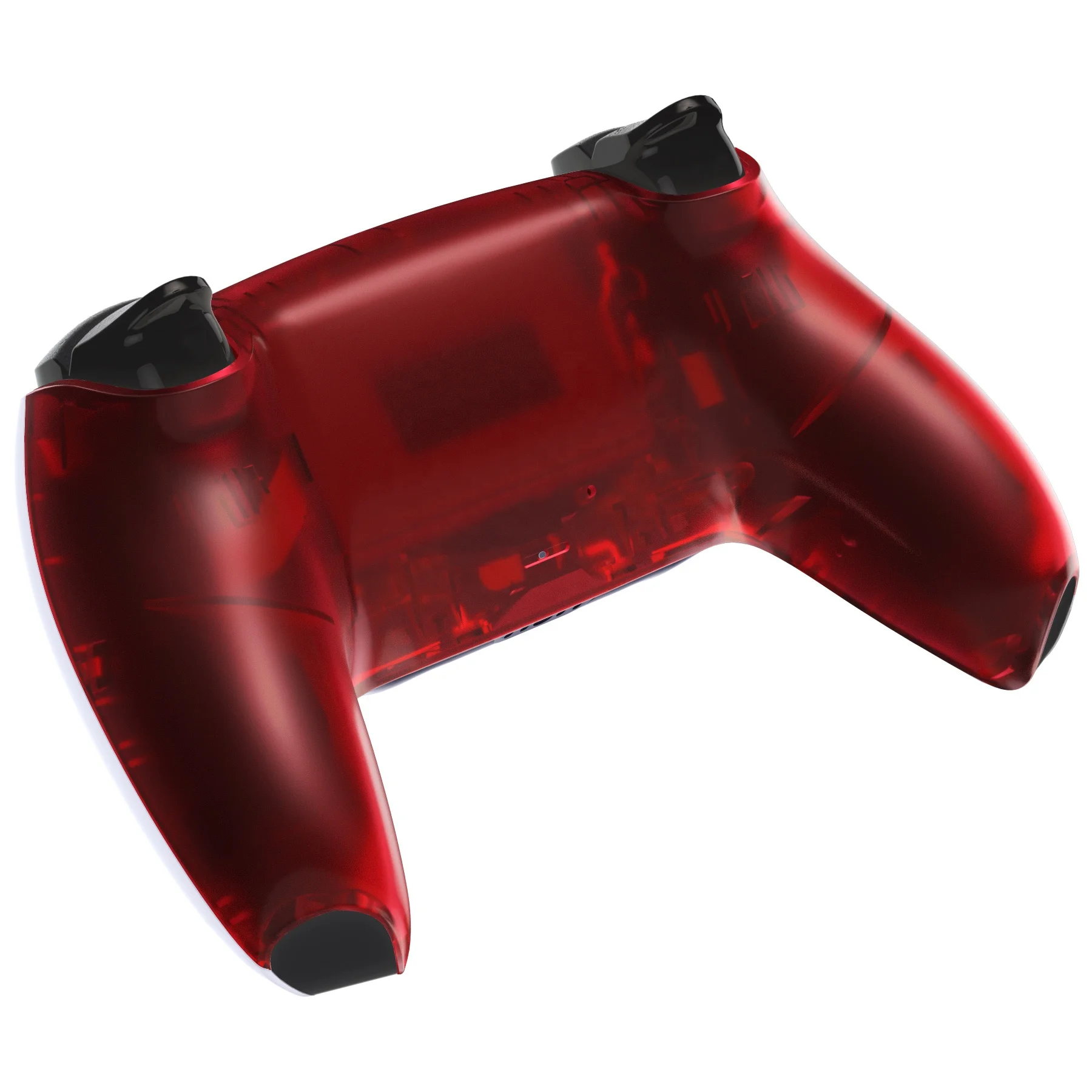 EXtremeRate Clear Red Custom Replacement Back Shell for PS5 Controller