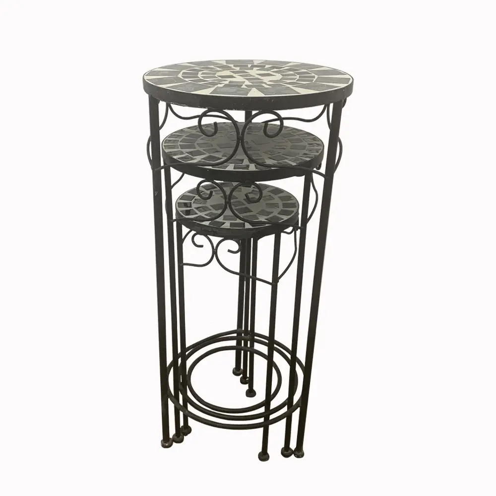 Sales Outdoor Garden Plant Stand Set Ofmetal Mosaic Plant Stand Planter