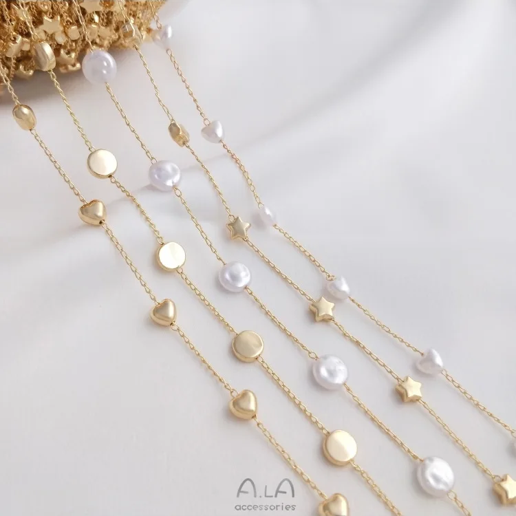 Wholesale Diy Handmade Chain Necklace Loose Chain 14k Gold Plating